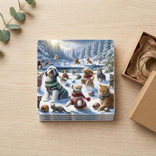 Holiday Sweater Pets ceramic coasters set of 4, gift set