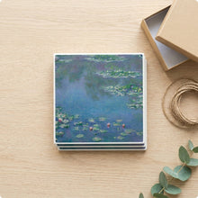 Monet Water Lilies ceramic coasters set of 4, gift set