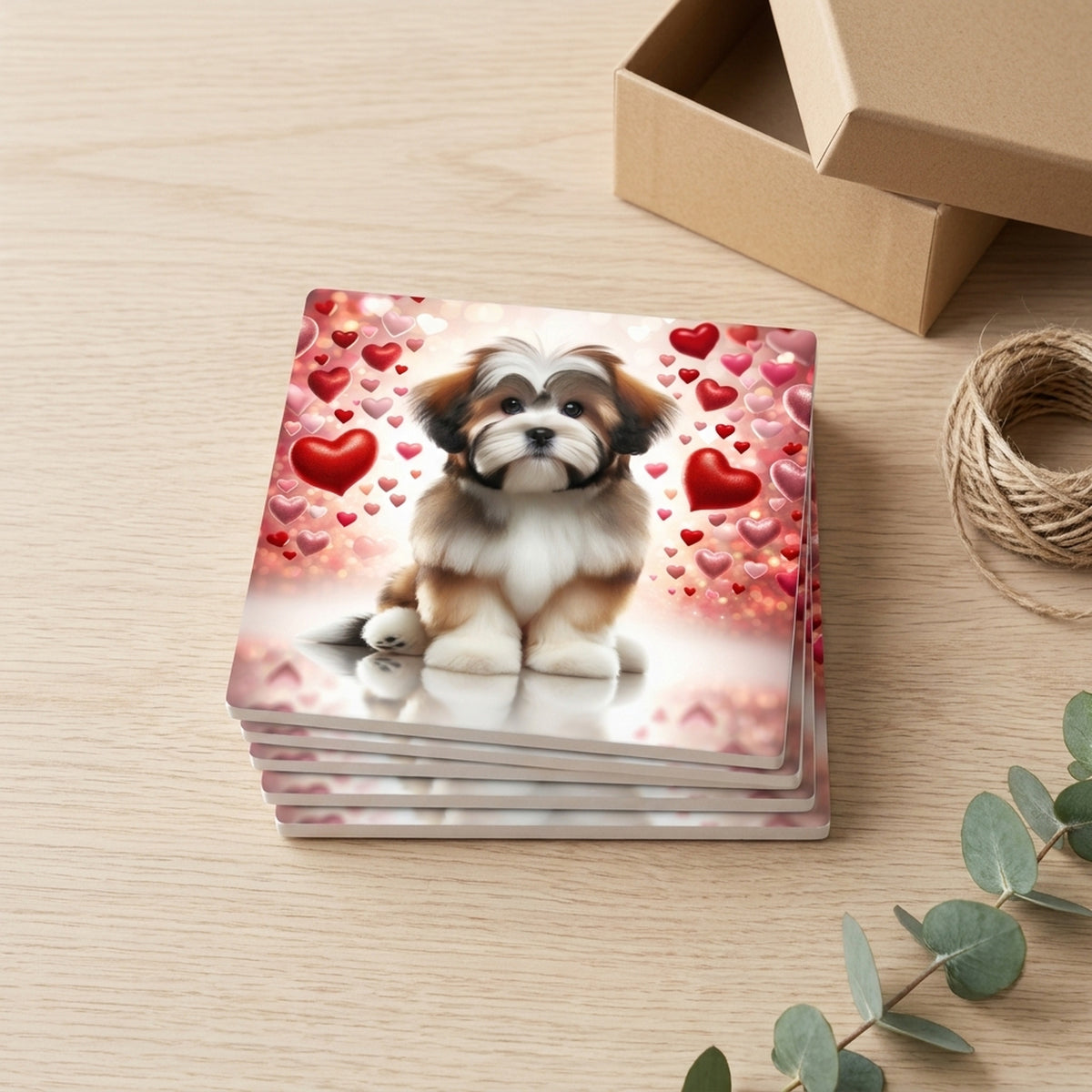 Shih Tzu ceramic coasters set of 4, gift set