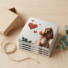 English Cocker Spaniel ceramic coasters set of 4, gift set