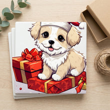 Pumik Puppy Drawing ceramic coasters set of 4, gift set