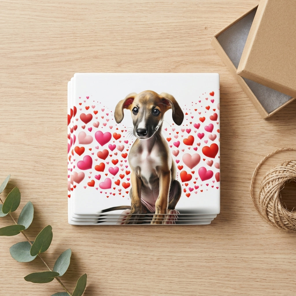 Italian Greyhound ceramic coasters set of 4, gift set