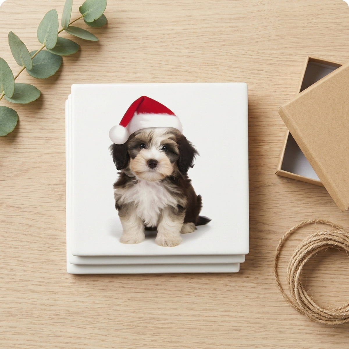 Havanese Puppy ceramic coasters set of 4, gift set