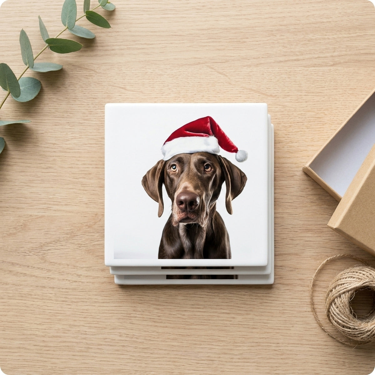 Plott Hound ceramic coasters set of 4, gift set