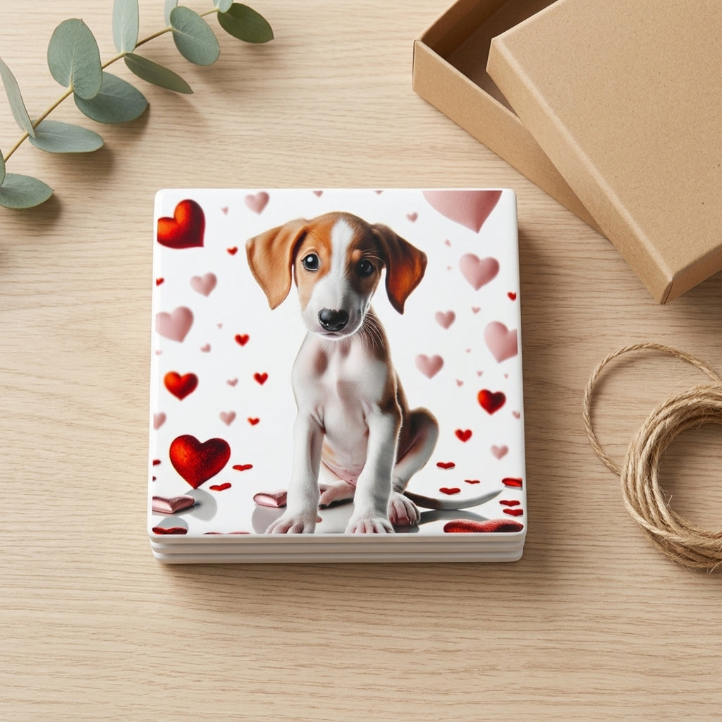 Whippet ceramic coasters set of 4, gift set
