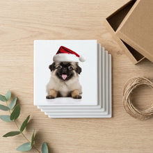 Tibetan Spaniel Puppy ceramic coasters set of 4, gift set