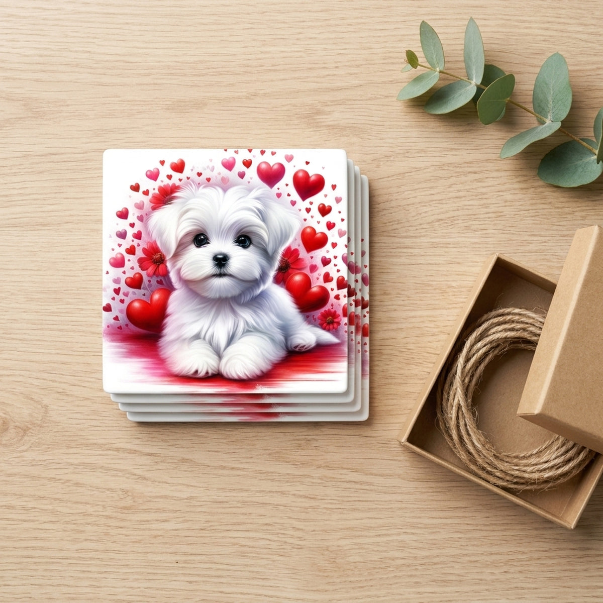 Maltese ceramic coasters set of 4, gift set
