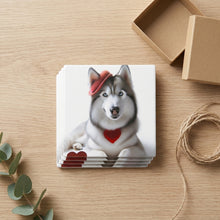 Siberian Husky ceramic coasters set of 4, gift set