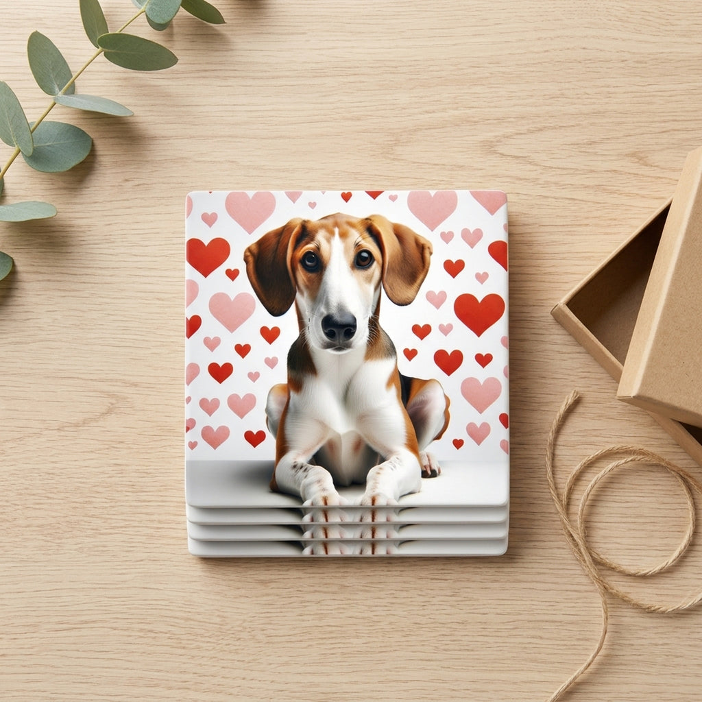 Beagle ceramic coasters set of 4, gift set