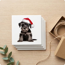 Cesky Terrier Puppy ceramic coasters set of 4, gift set
