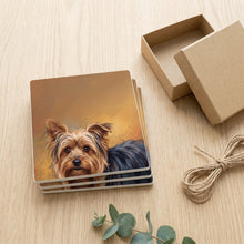 Yorkshire Terrier Portrait ceramic coasters set of 4, gift set
