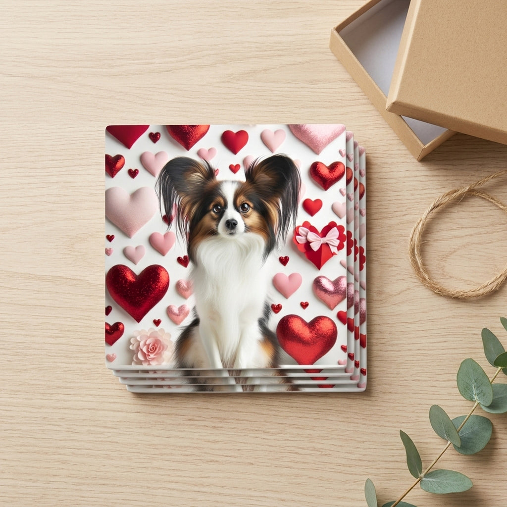 Papillon ceramic coasters set of 4, gift set