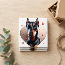 Doberman Pinscher ceramic coasters set of 4, gift set