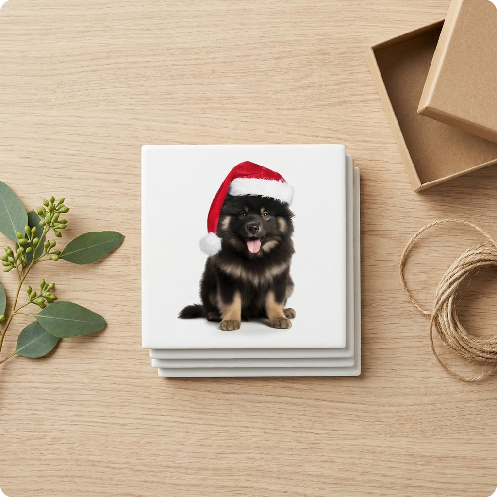 Finnish Lapphund ceramic coasters set of 4, gift set