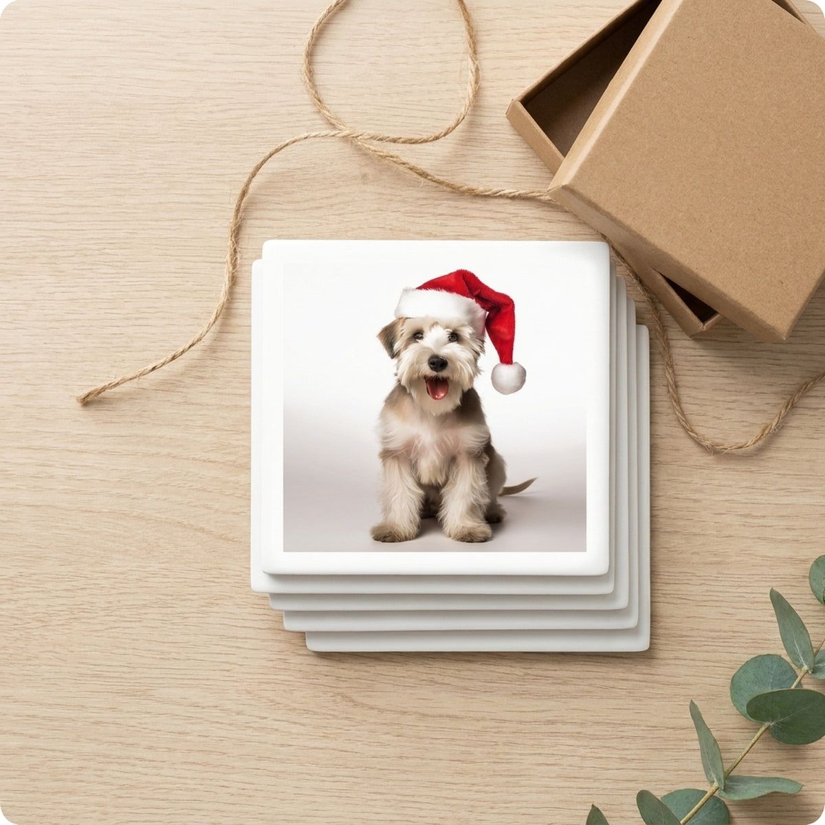 Sealyham Terrier ceramic coasters set of 4, gift set