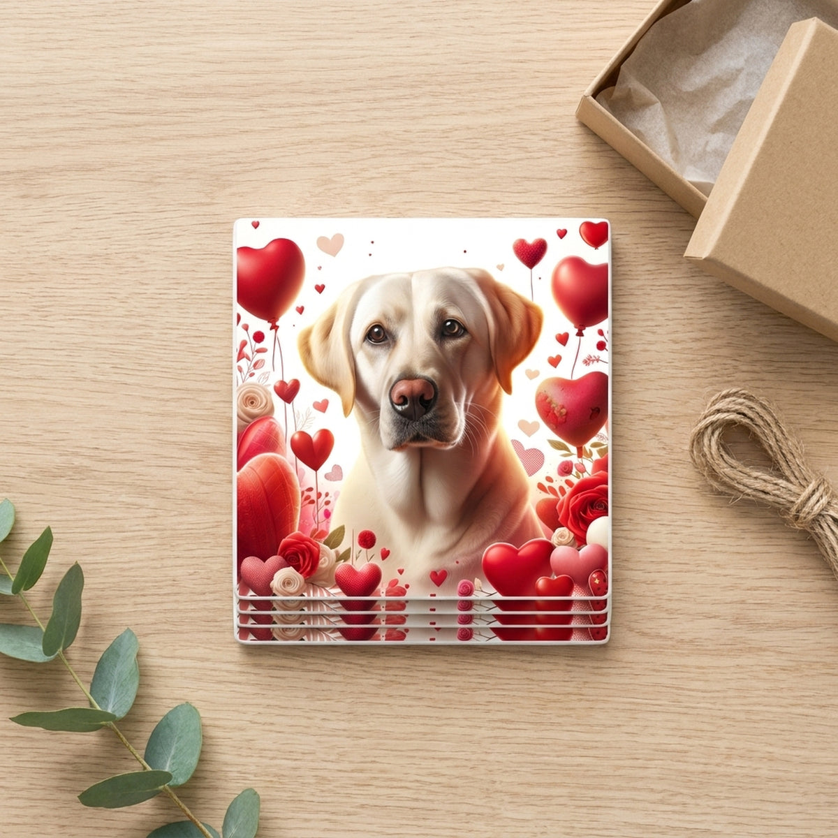 Labrador Retriever ceramic coasters set of 4, gift set