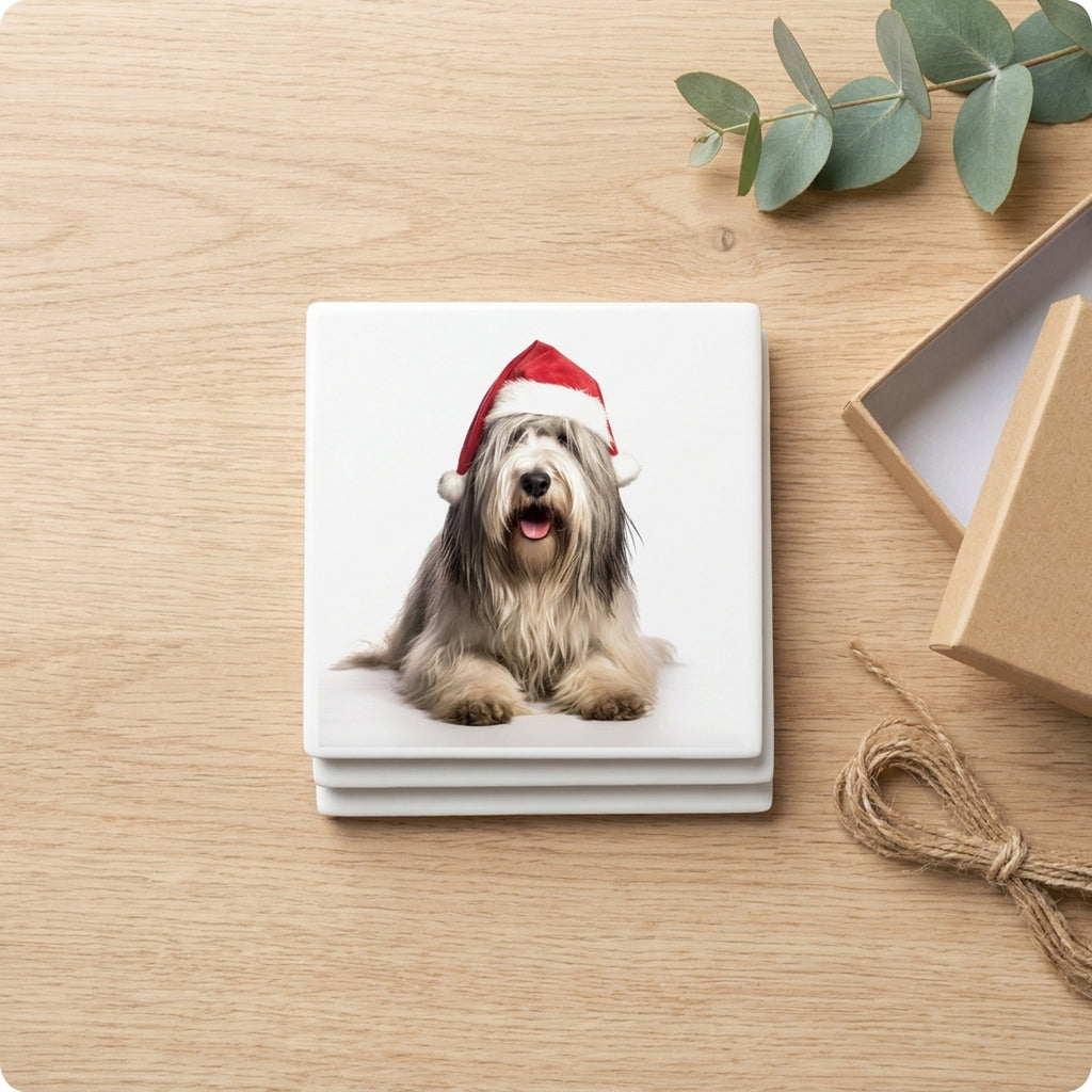 Bergamasco Sheepdog ceramic coasters set of 4, gift set