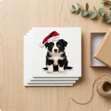 Border Collie Puppy ceramic coasters set of 4, gift set
