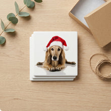 Saluki Puppy ceramic coasters set of 4, gift set