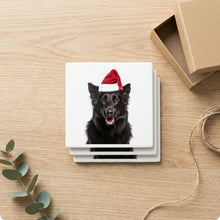 Belgian Sheepdog ceramic coasters set of 4, gift set