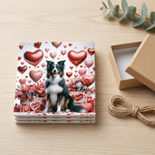 Border Collie ceramic coasters set of 4, gift set