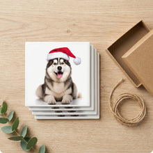 Alaskan Malamute ceramic coasters set of 4, gift set
