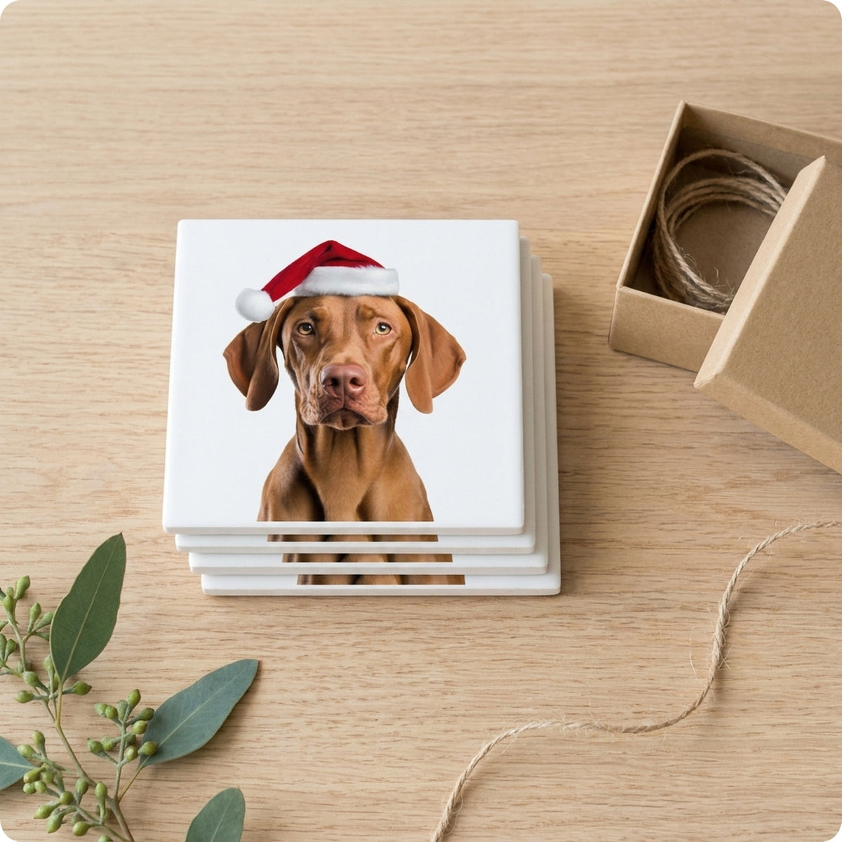Vizsla ceramic coasters set of 4, gift set