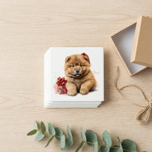 Chow Chow Puppy Drawing ceramic coasters set of 4, gift set