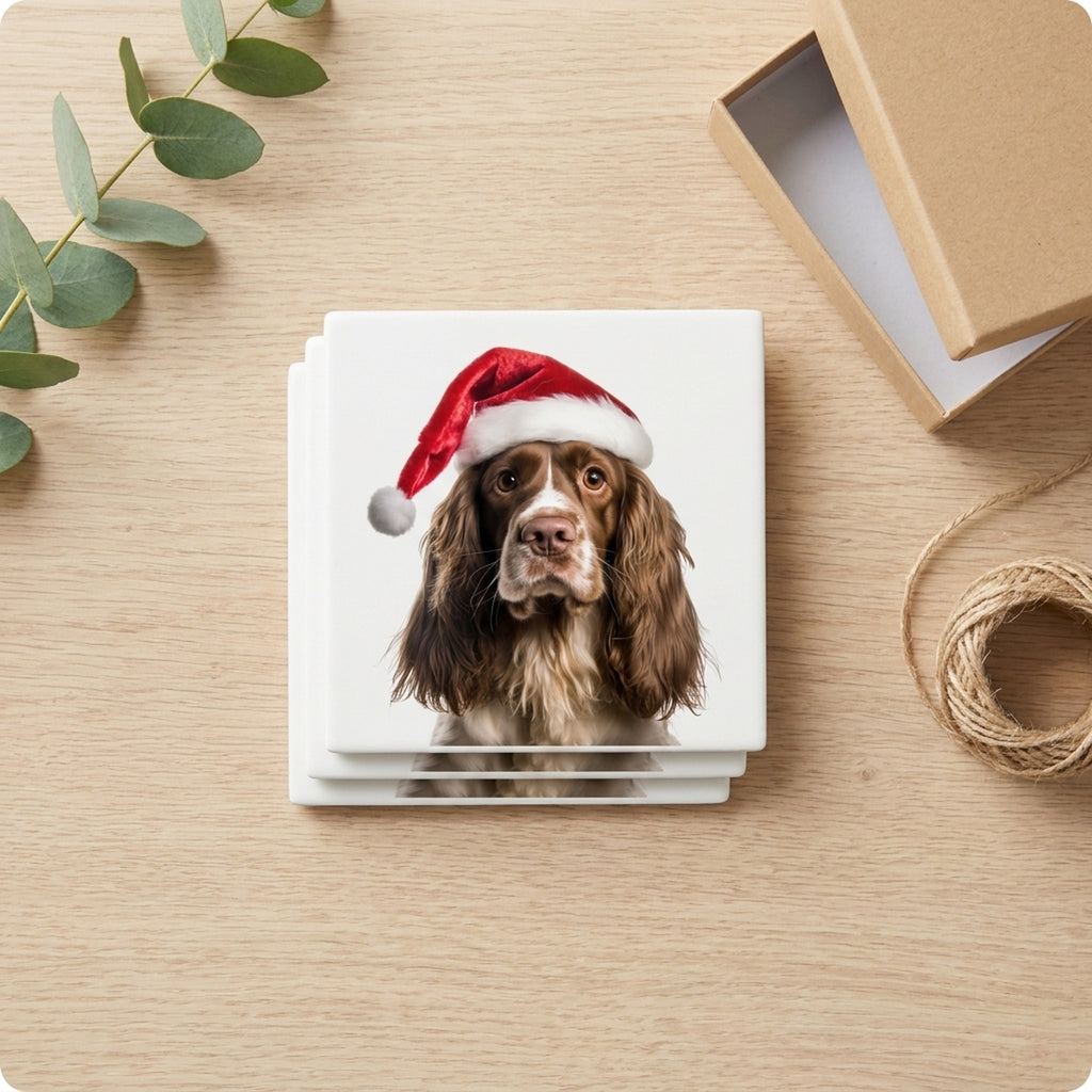 Cocker Spaniel ceramic coasters set of 4, gift set
