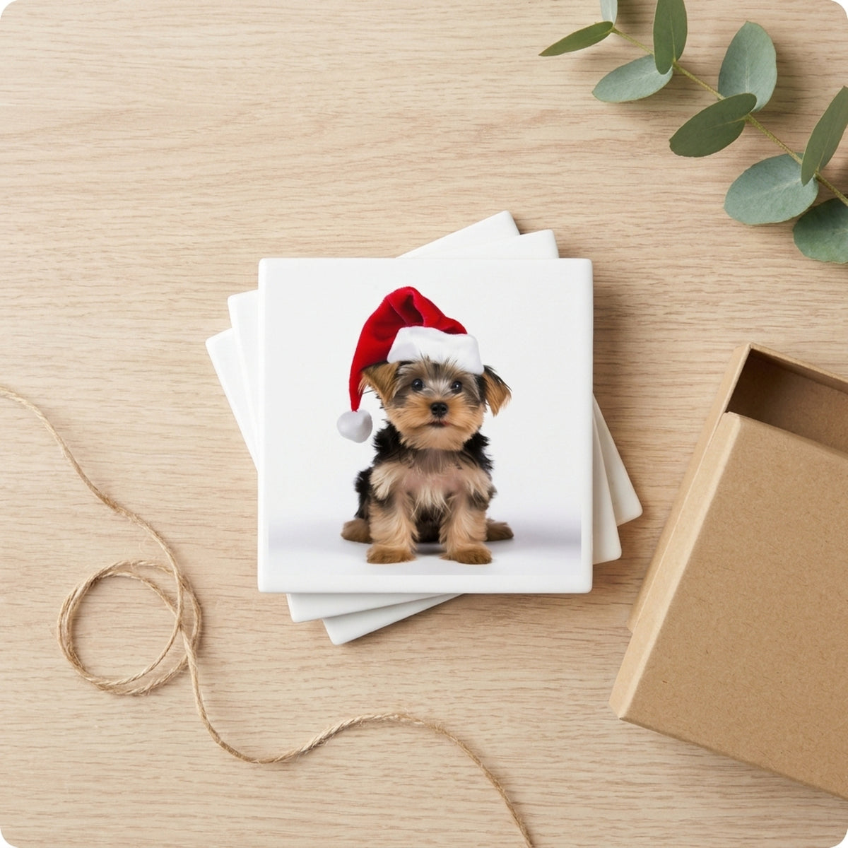Yorkshire Terrier ceramic coasters set of 4, gift set