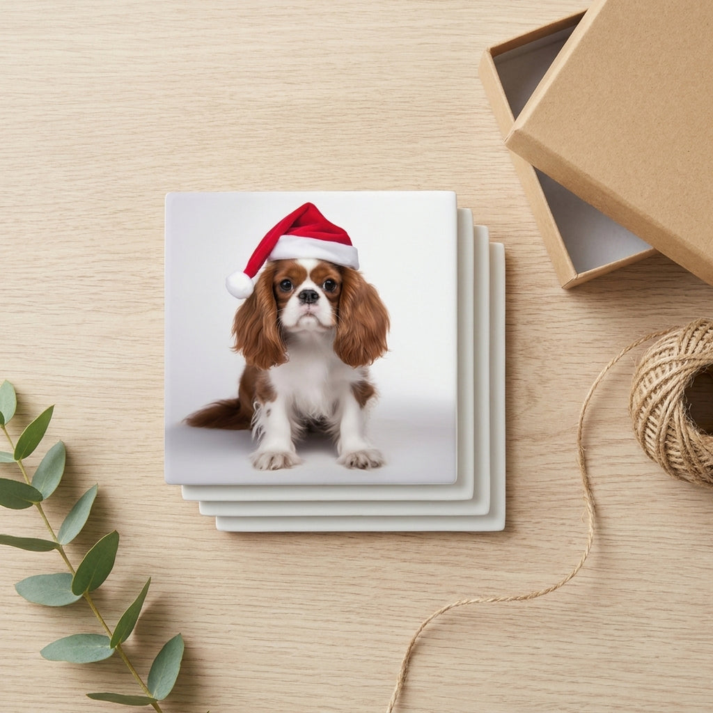 Cavalier King Charles Spaniel ceramic coasters set of 4, gift set