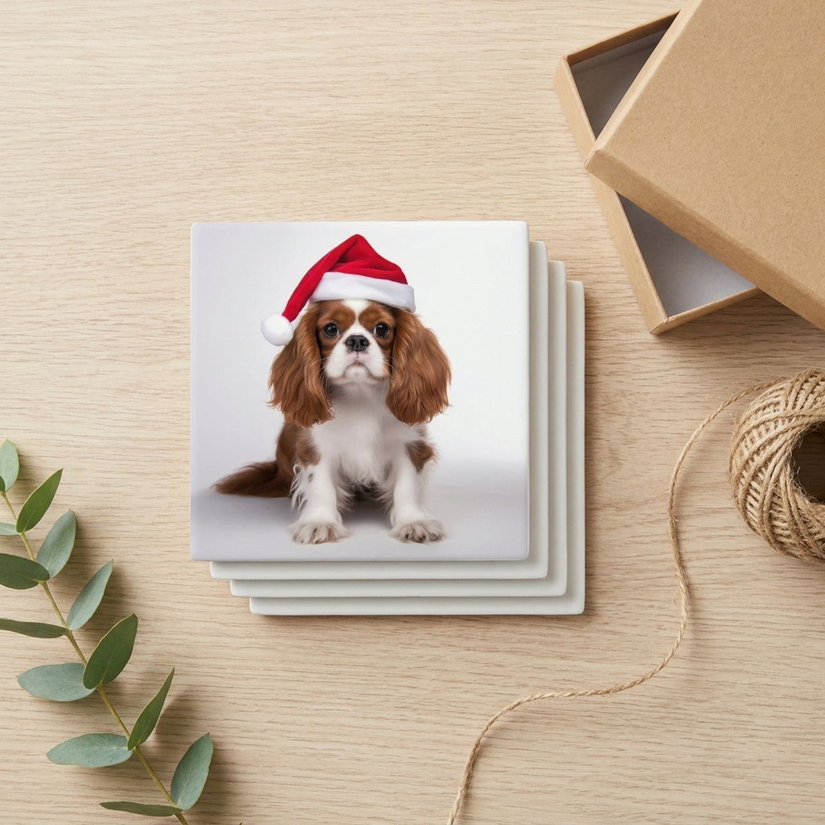 Cavalier King Charles Spaniel ceramic coasters set of 4, gift set