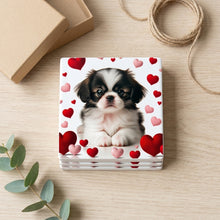 Japanese Chin ceramic coasters set of 4, gift set