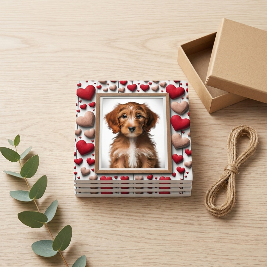 Goldendoodle ceramic coasters set of 4, gift set