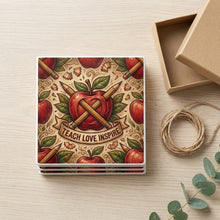 Teacher Apple ceramic coasters set of 4, gift set