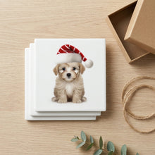 Russian Toy Puppy ceramic coasters set of 4, gift set
