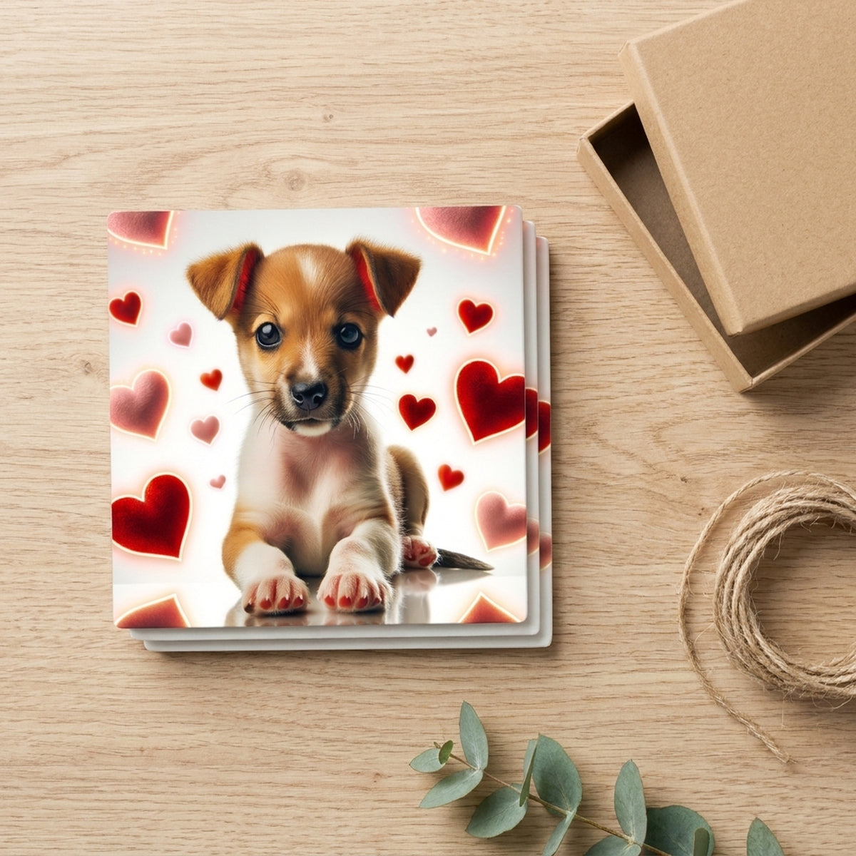 Jack Russell Terrier ceramic coasters set of 4, gift set
