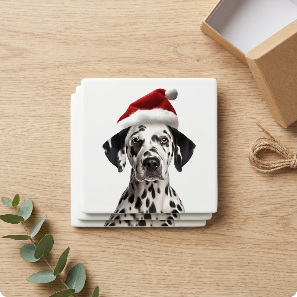 Dalmatian ceramic coasters set of 4, gift set