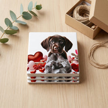 German Shorthaired Pointer ceramic coasters set of 4, gift set