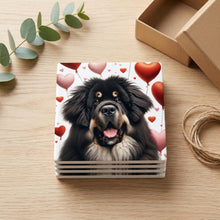 Tibetan Mastiff ceramic coasters set of 4, gift set