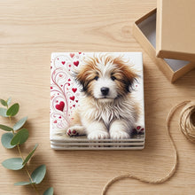 Bearded Collie ceramic coasters set of 4, gift set