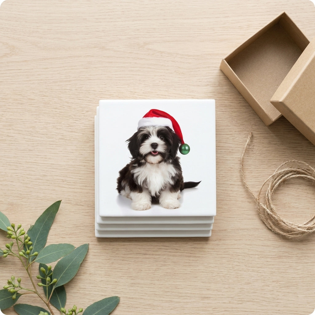 Havanese ceramic coasters set of 4, gift set