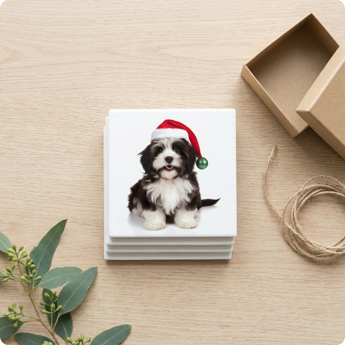 Havanese ceramic coasters set of 4, gift set