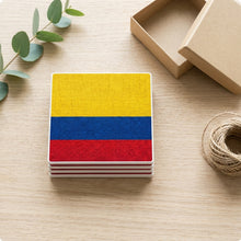 Colombia Flag Pride ceramic coasters set of 4, gift set
