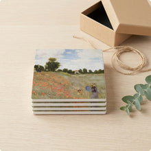 Monet Poppies ceramic coasters set of 4, gift set