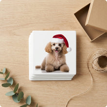 Poodle ceramic coasters set of 4, gift set