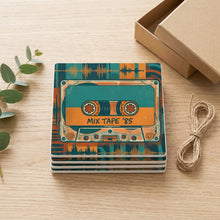 Cassette Tape ceramic coasters set of 4, gift set