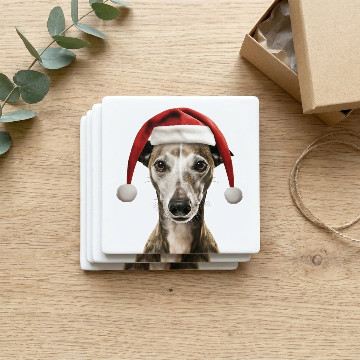 Whippet ceramic coasters set of 4, gift set