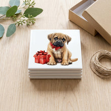 Boerboel Puppy Drawing ceramic coasters set of 4, gift set