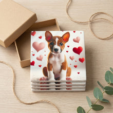 Basenji ceramic coasters set of 4, gift set